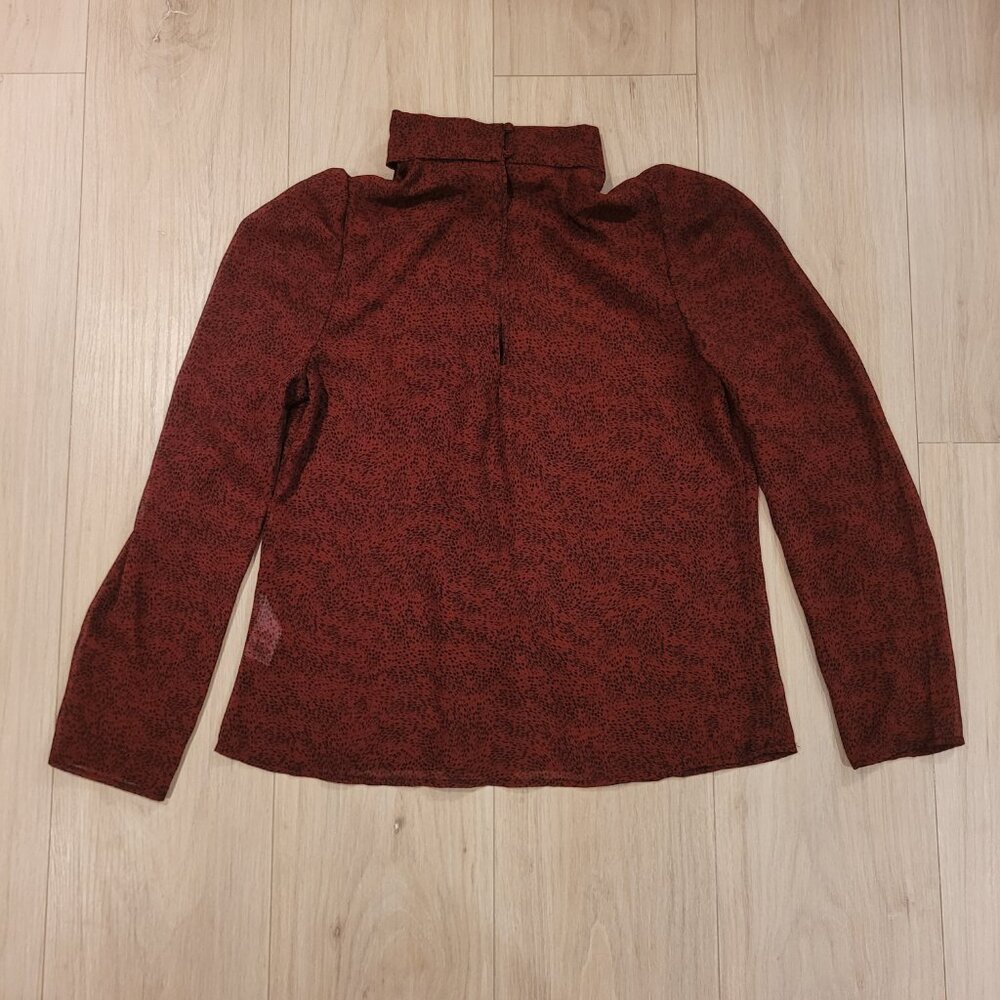 NWT DYNAMITE | Kaia Mock Neck Blouse w/ Bow Long Sleeve Top | Sz. S - Picture 13 of 13